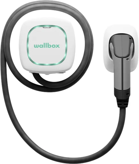 Estación de carga Wallbox Pulsar Plus con Wi-Fi, 22 kW, 7 metros, Tipo 2, Blanco